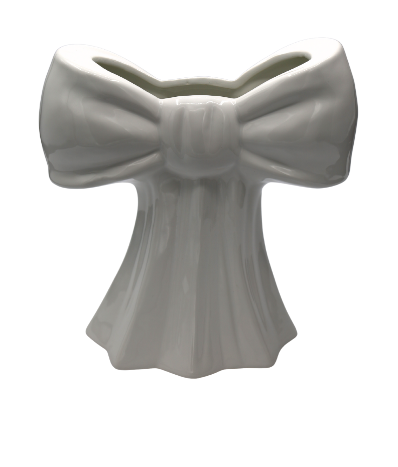 Wazon ceramiczny Kokarda biała 18,5cm