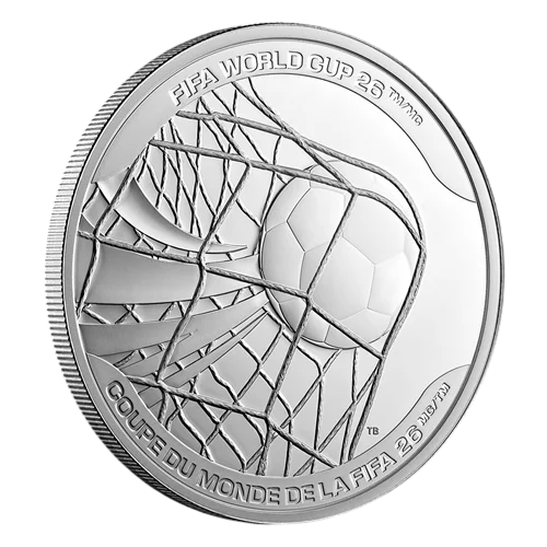 Srebrna moneta FIFA World Cup 2026: Zwycięski gol 1 uncja - wysyłka 24 h! - Mennica Skarbowa