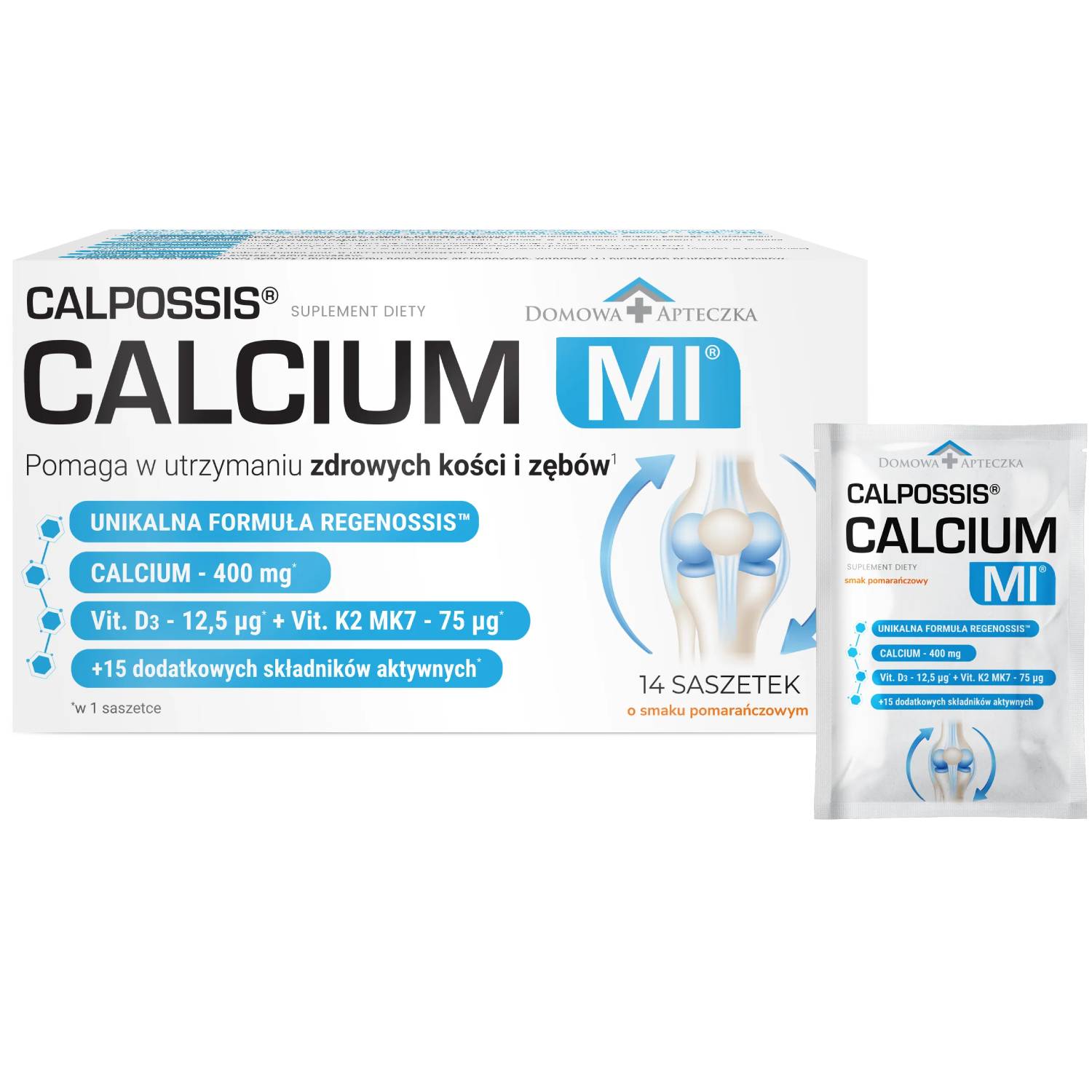 Domowa apteczka calpossis calcium mi, 14 saszetek