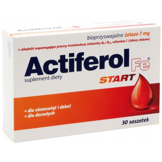 Actiferol fe start dla niemowląt, dzieci i dorosłych, 30 saszetek (data ważności: 18.10.2026)