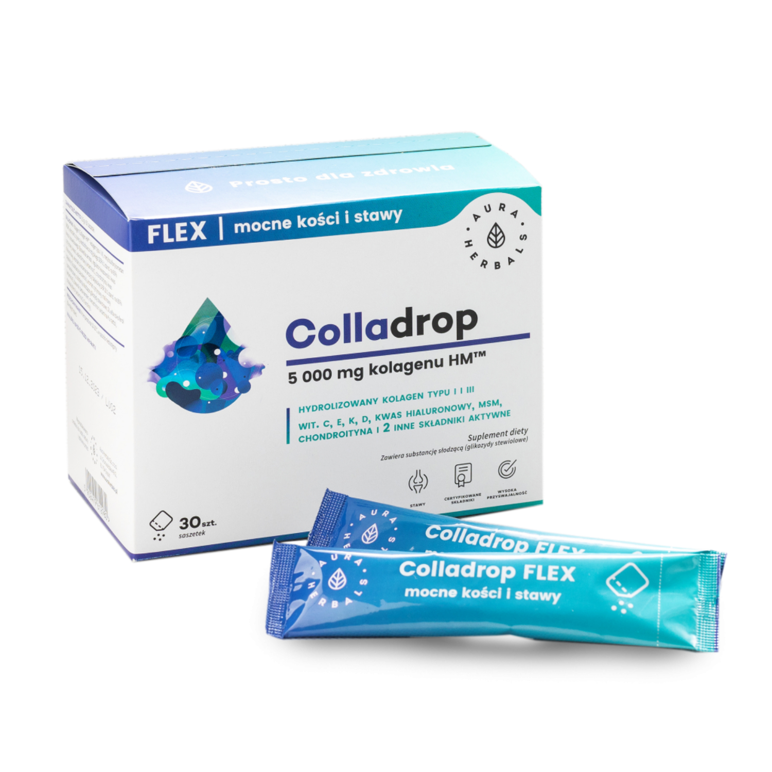 Aura herbals colladrop flex, 30 saszetek