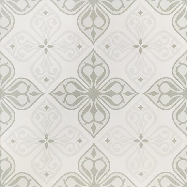 Gres szkliwiony PATCHWORK FLORES white-grey flores satin 29,8x29,8 ga