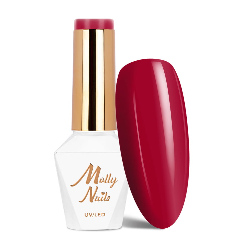 Lakier hybrydowy LED/UV Gel Polish Molly Nails Hearts & Kisses Nr 194 Rowanberry Coral HEMA/Di-HEMA Free 8g