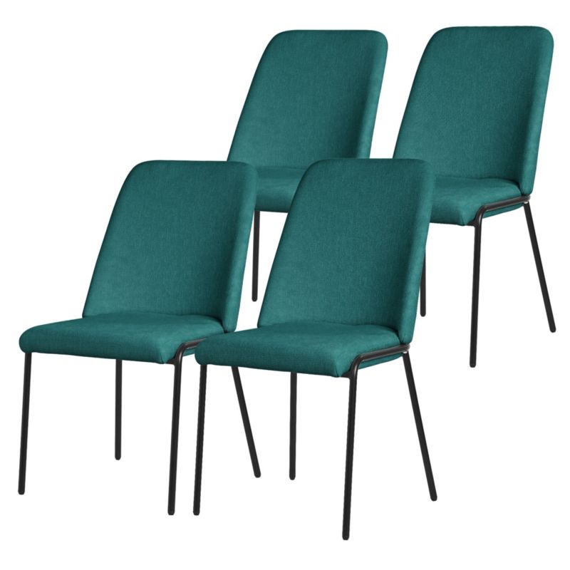 Krzesła ML Design do jadalni benzyna to tapicerowane fotele poliestru posiadające ergonomiczne metalowe nogi nowoczesne 4 szt