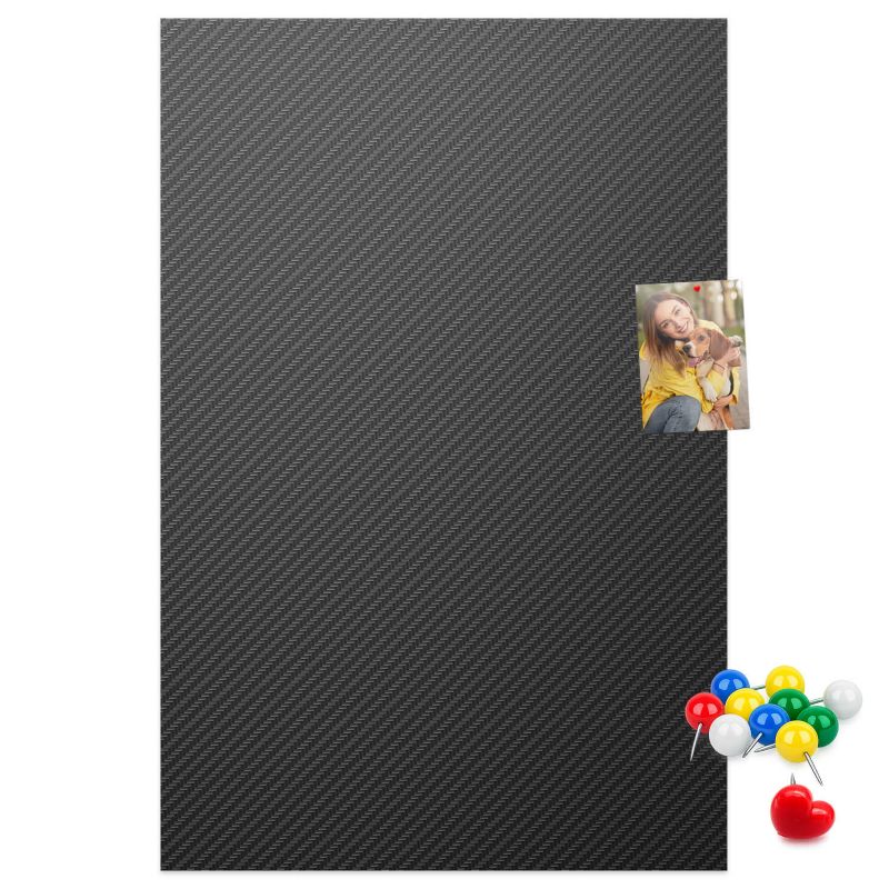 Tablica Tulup korkowa 80x120cm Ciemny wzór Pinezki z sercem 1 szt.