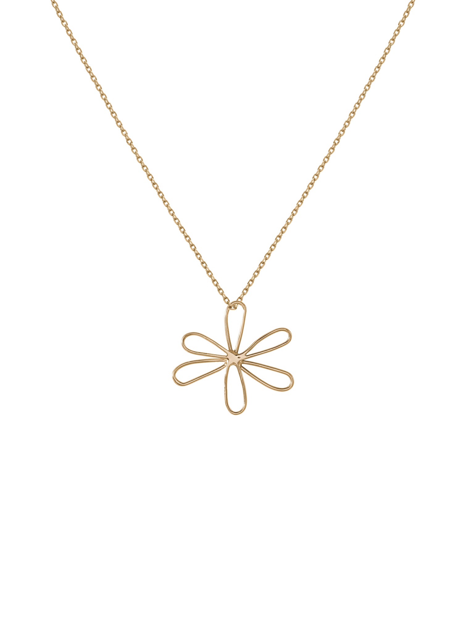 Fuji Necklace N°3 - naszyjnik z dużą zawieszką w kształcie kwiatka, 48