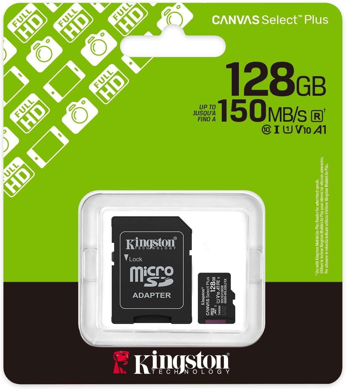 KINGSTON Micro SDXC 128GB SDCS3/128GB U1 Canvas Select Plus 150Mb/s class 10 - Henryx24