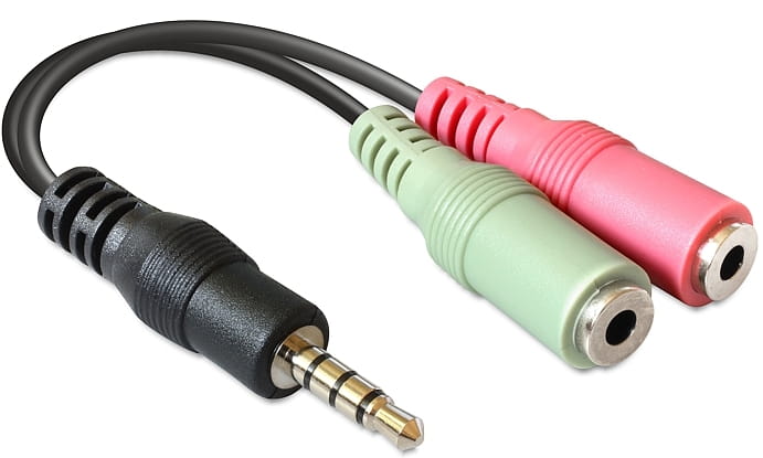 Adapter minijack M/2xminijack F 12cm stereo słuchawki+mikrofon z12110 65344 delock - Henryx24