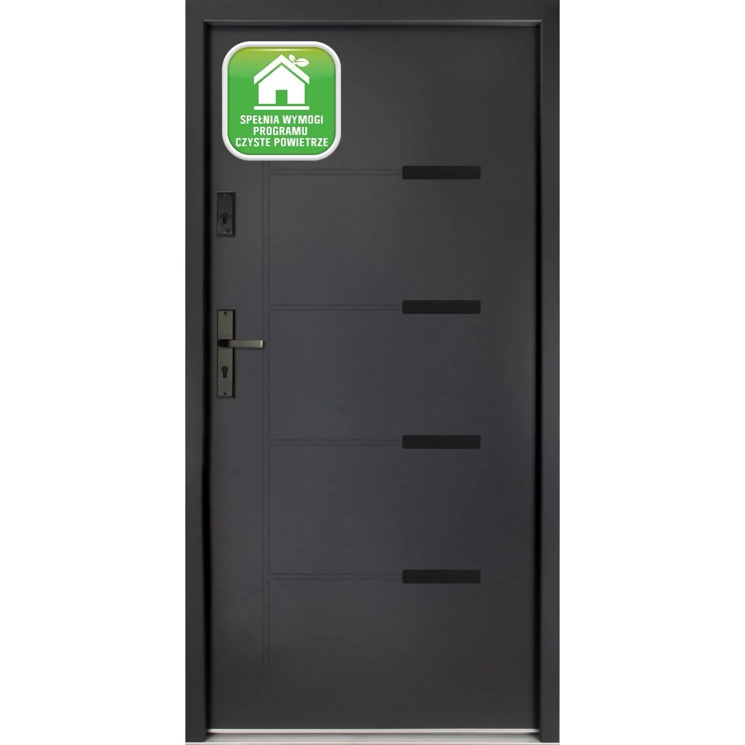 Splendoor Drzwi zewnętrzne Onyks Antracyt 90L otwierane do wewn. 103x208