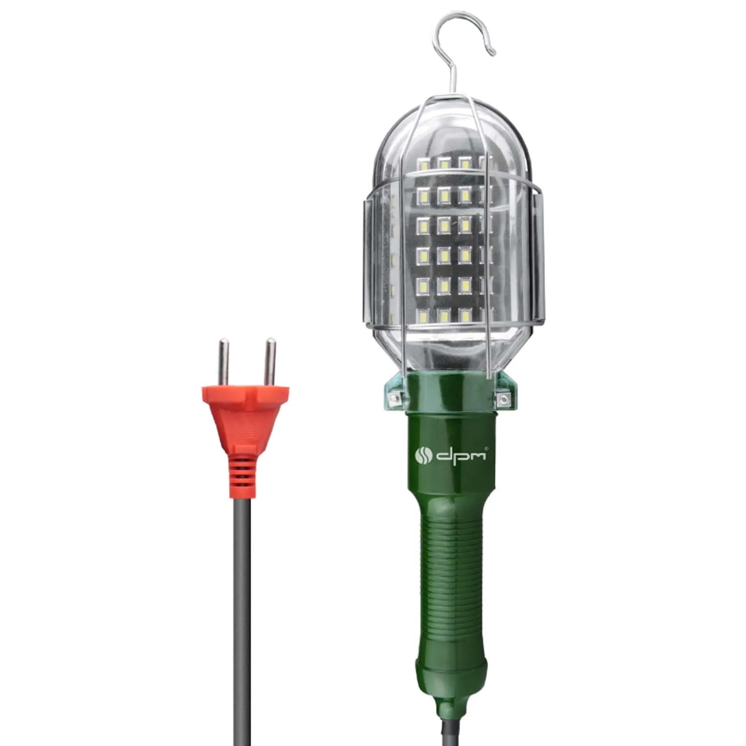 DPM Lampka robocza LED z hakiem 4,3W 230V 7000K 500lm zielona