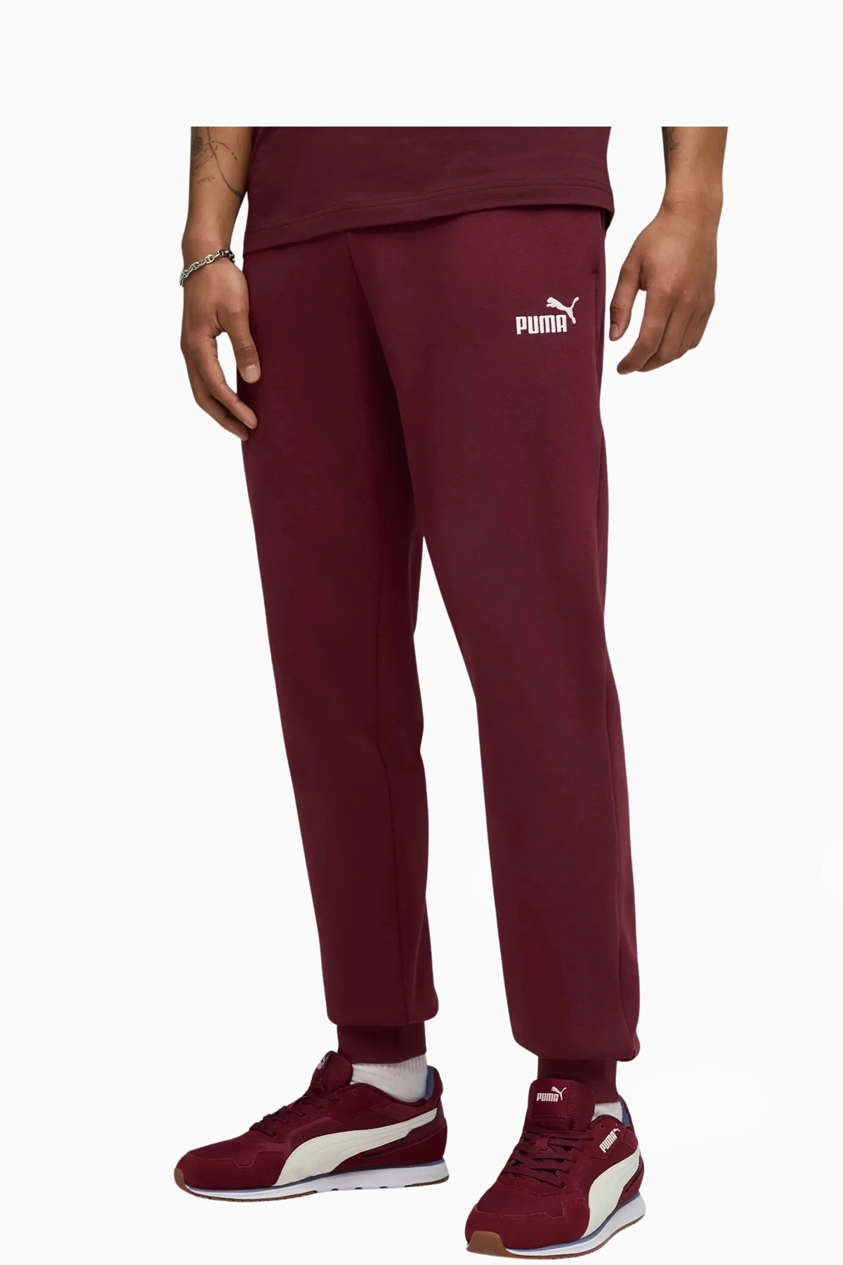 Spodnie Puma Essentials No. 1 Logo Fleece - Bordowy