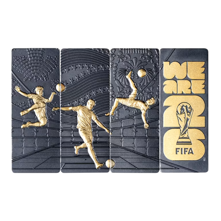 Zestaw srebrnych sztabek FIFA 2026 4 x 1 uncja - wysyłka 24 h! - Mennica Skarbowa