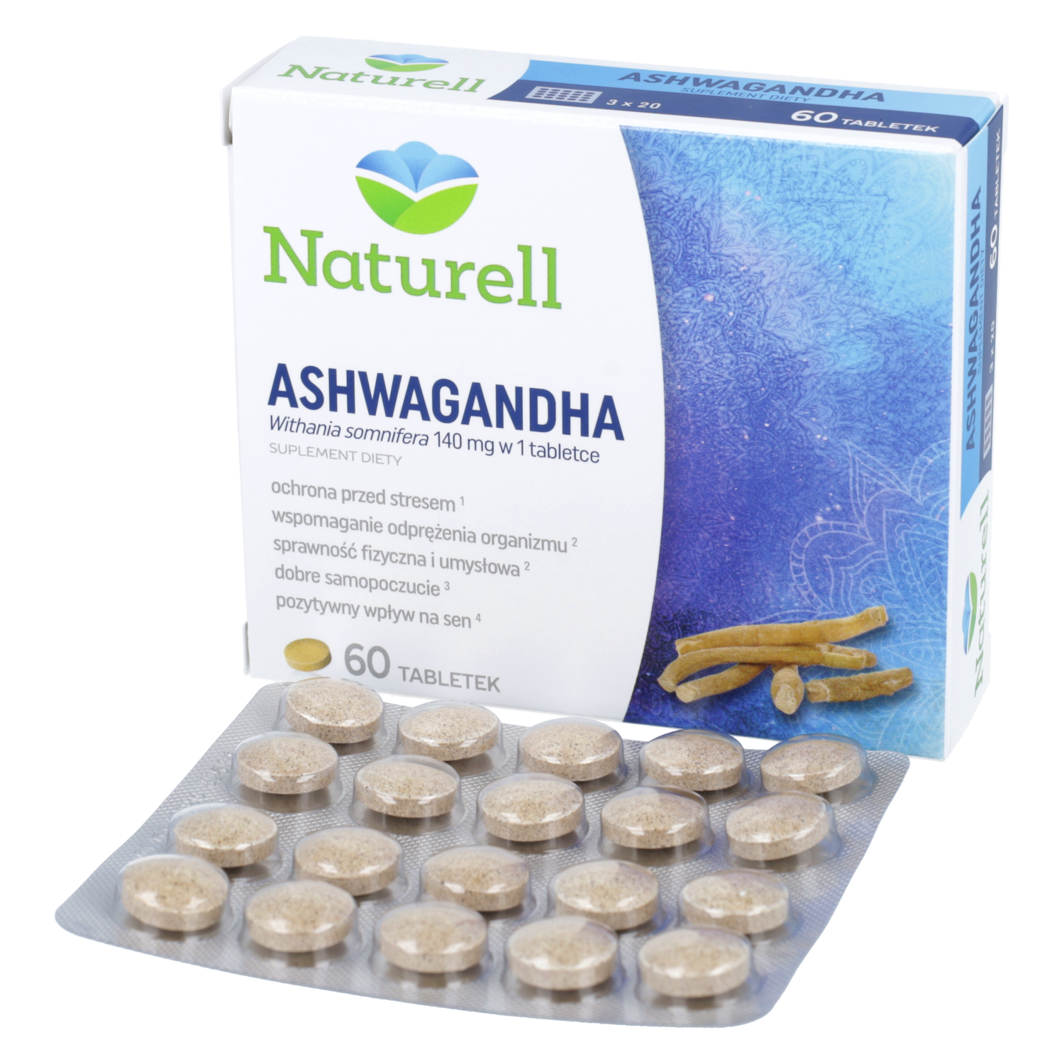 Naturell - ashwagandha, 60 tabletek