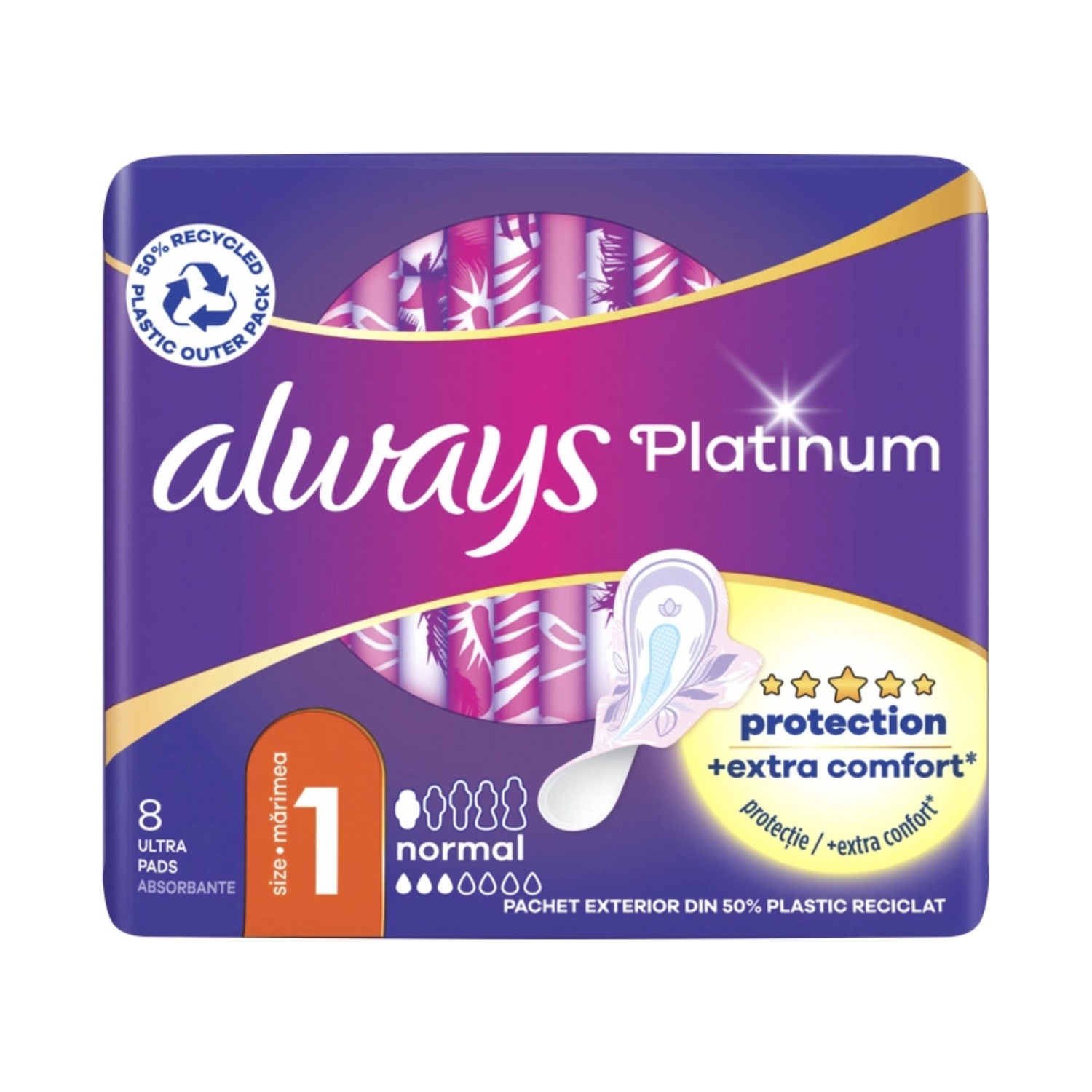 Always platinum normal - podpaski ze skrzydełkami, rozmiar 1, 8 sztuk