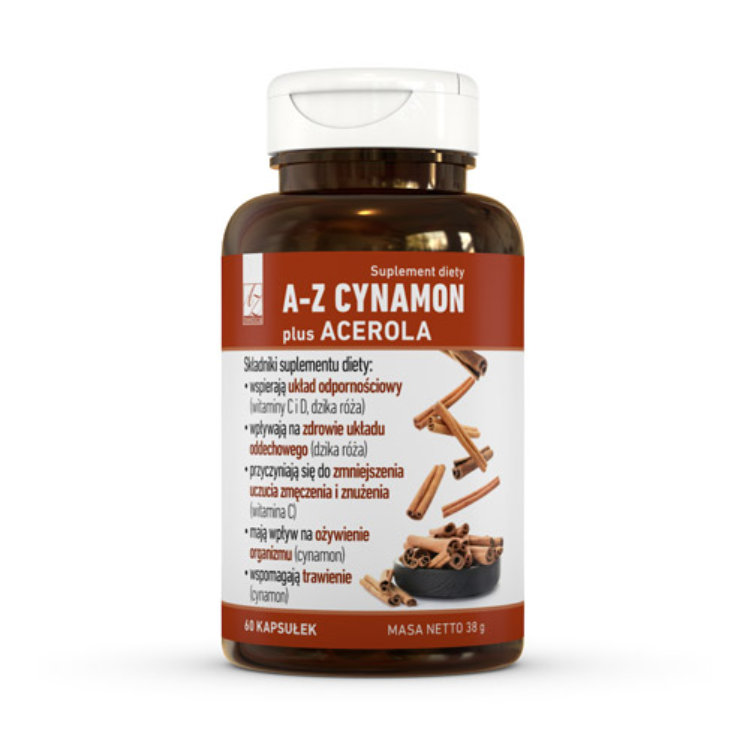 A-z cynamon plus acerola, 60 kapsułek (data ważności: 30.11.2026)