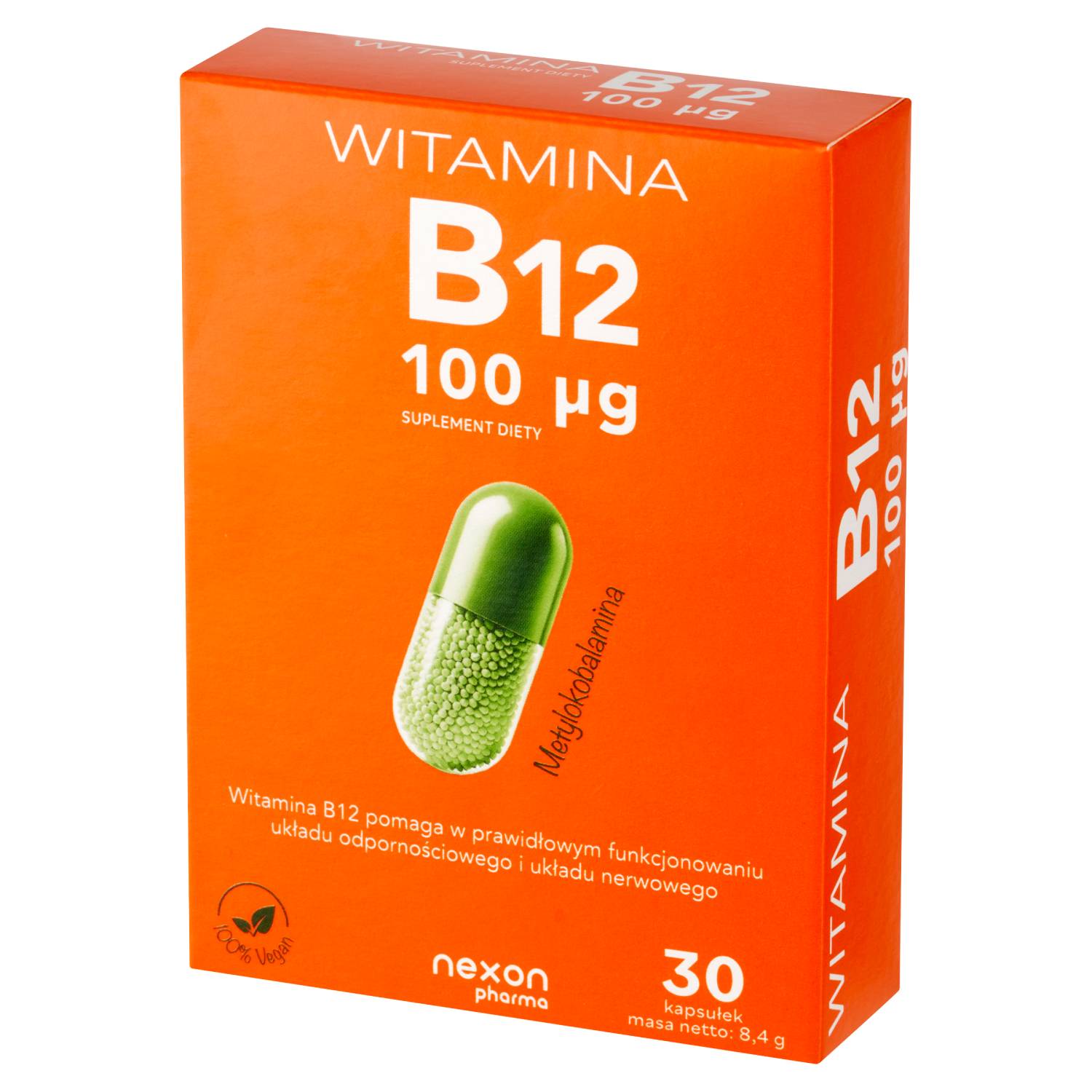 Nexon pharma witamina b12 100 mcg, 30 kapsułek