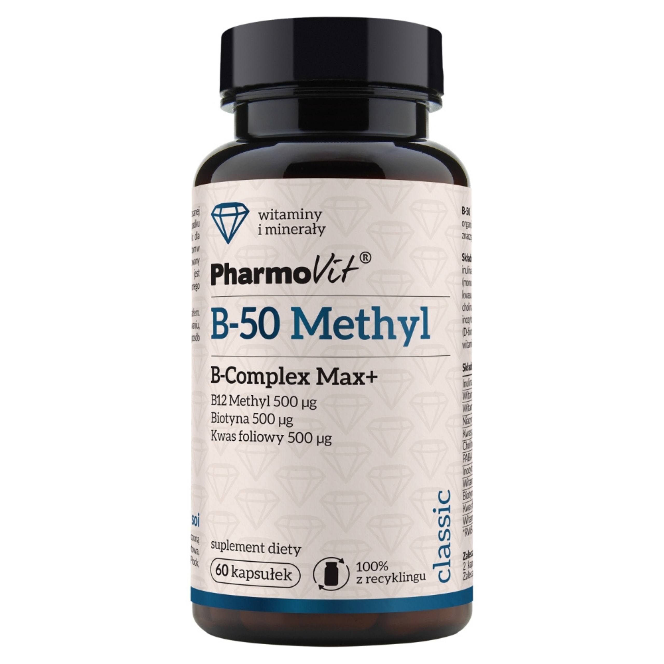 Pharmovit b-50 methyl, b-complex max, 60 kapsułek