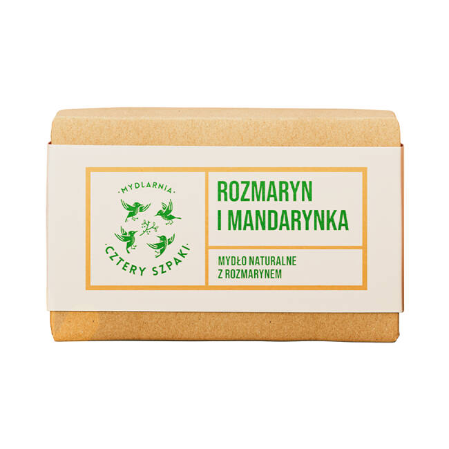 Cztery szpaki - naturalne mydło w kostce, rozmaryn i mandarynka, 110 g