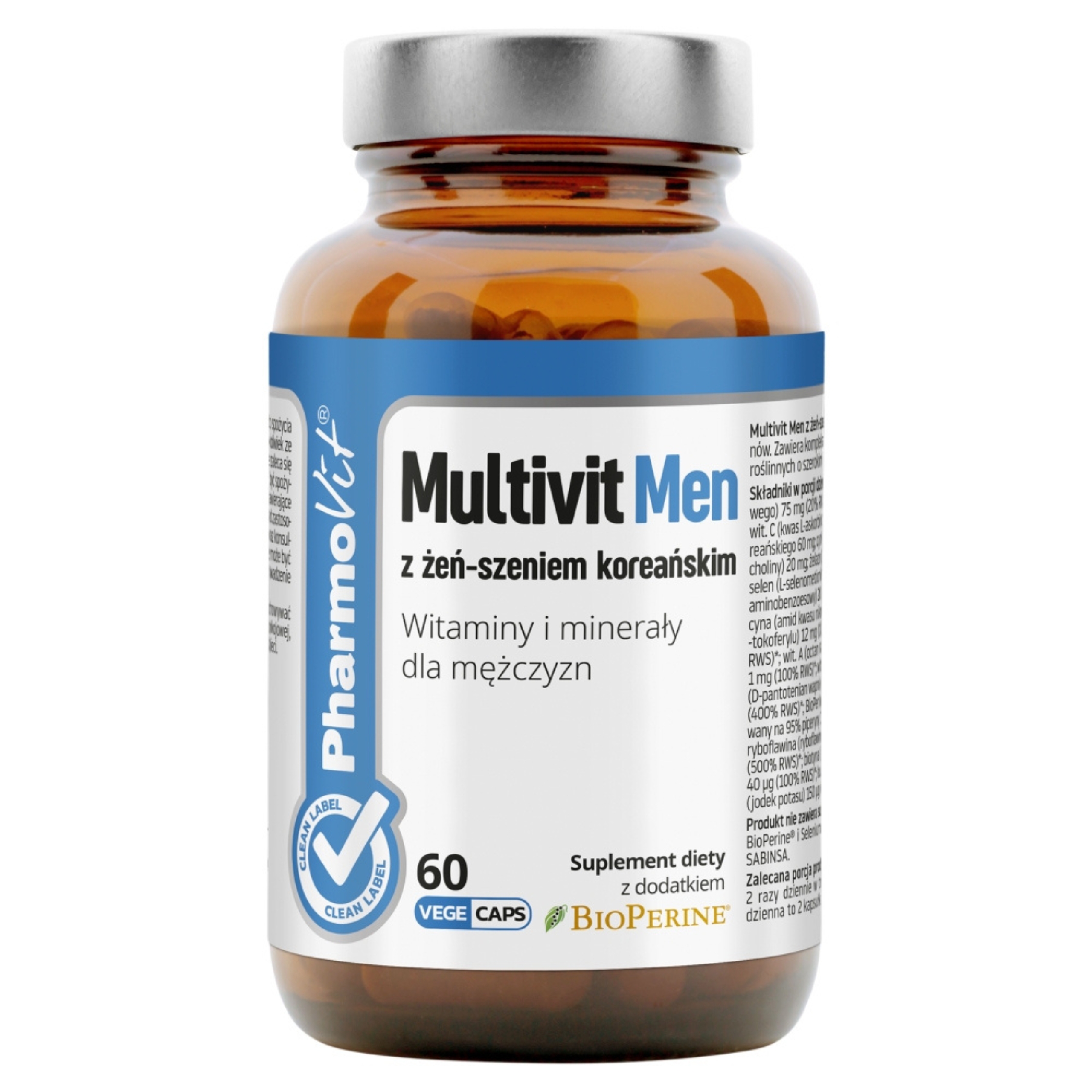 Pharmovit multivit men z żeń-szeniem koreańskim, 60 kapsułek