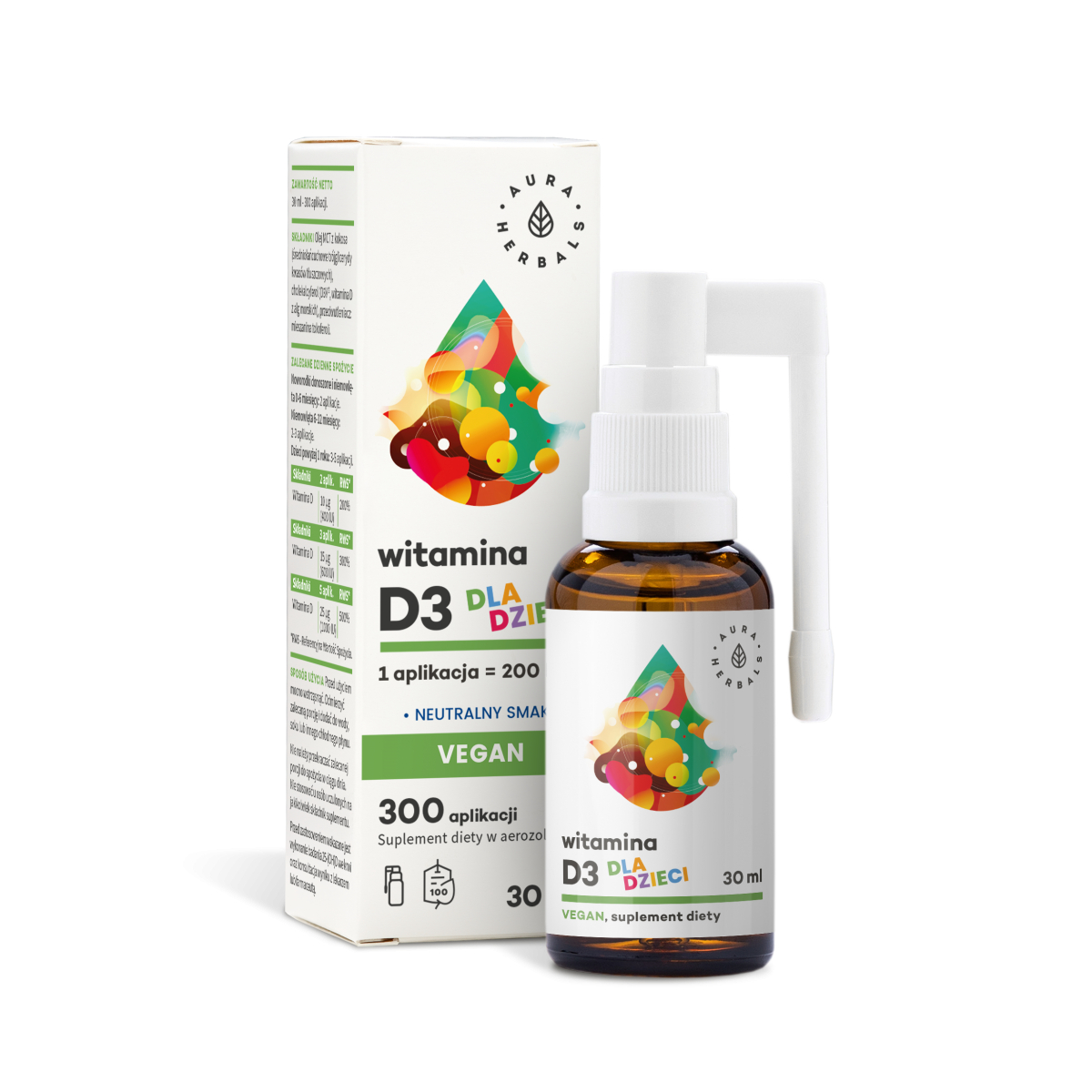 Aura herbals witamina d3 dla dzieci (400iu), 30 ml