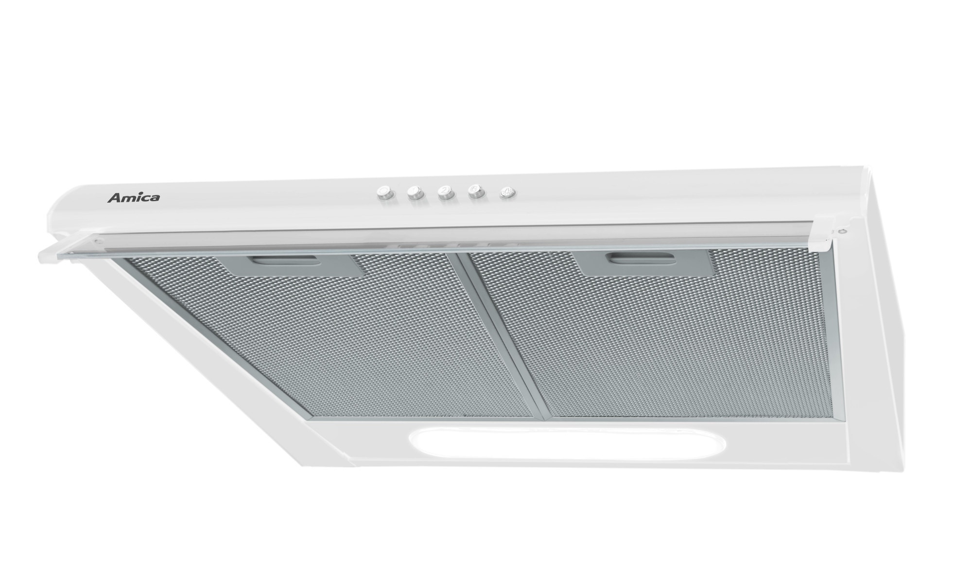 Okap Amica OSC6231W Stal malowana biała 60 cm Rodzaj sterowania: Przyciski Tryb pracy: Wyciąg/Pochłaniacz
