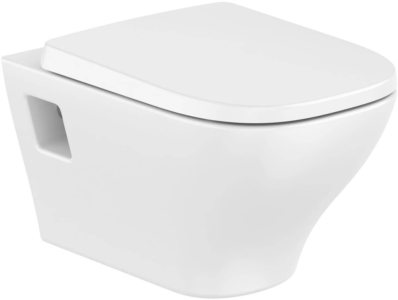 Roca Optica miska WC wisząca bez kołnierza ze spłukiwaniem wirowym biały połysk A346V14000