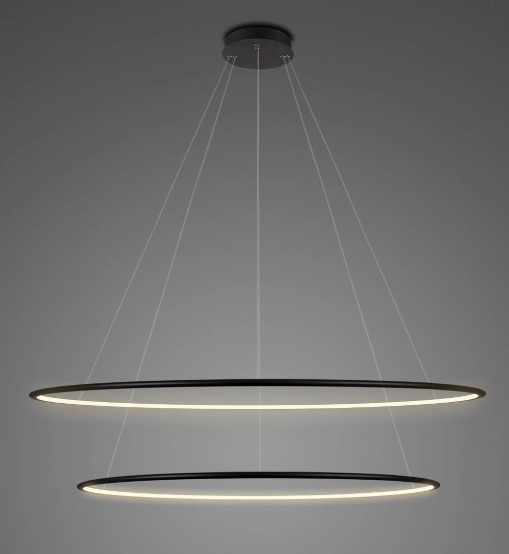 Altavola Design Ledowe Okręgi lampa wisząca ściemnialna 68W LED czarny LA074/P_100_in_3k_black_dimm
