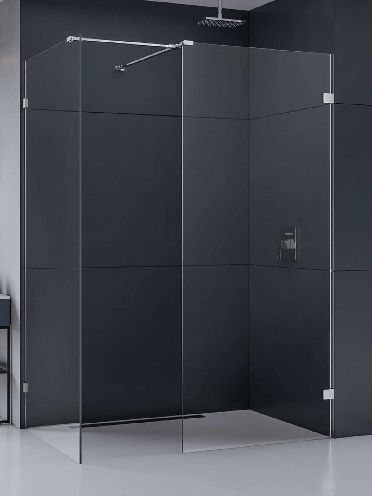 New Trendy Eventa kabina prysznicowa walk-in 150x100 cm chrom połysk/szkło przezroczyste EXK-4662