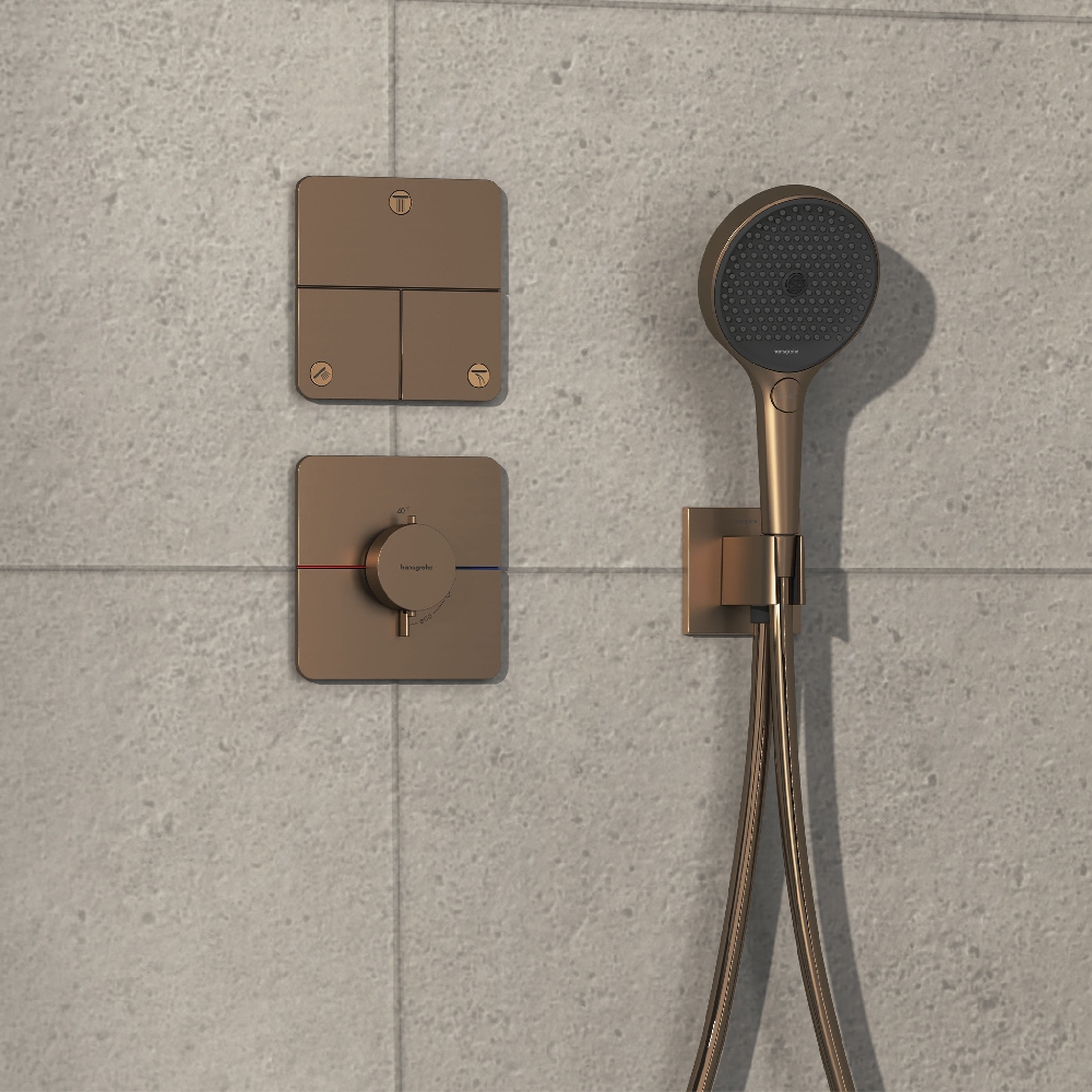 Hansgrohe ShowerSelect Comfort Q bateria prysznicowa podtynkowa termostatyczna brąz szczotkowany 15588140
