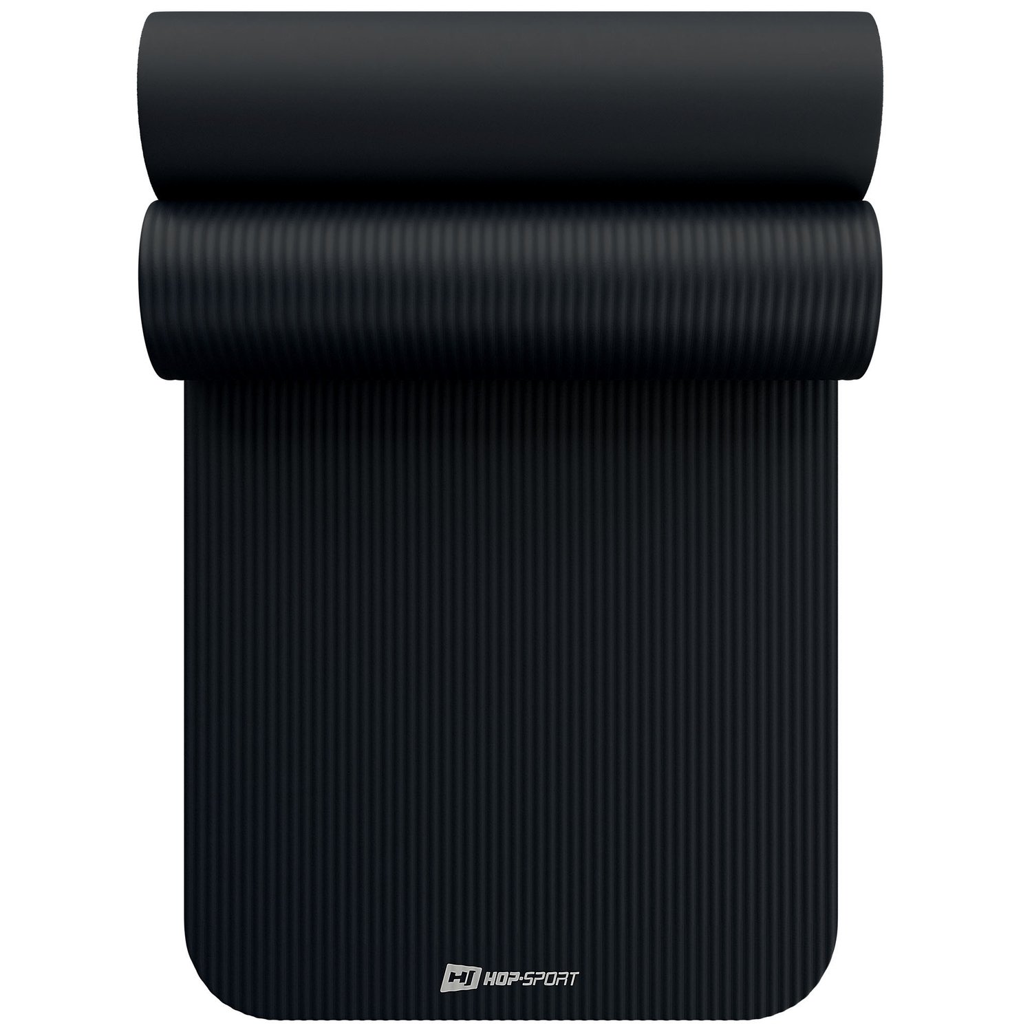 Mata do ćwiczeń fitness NBR 2cm - czarna - 190x60 cm, antypoślizgowa