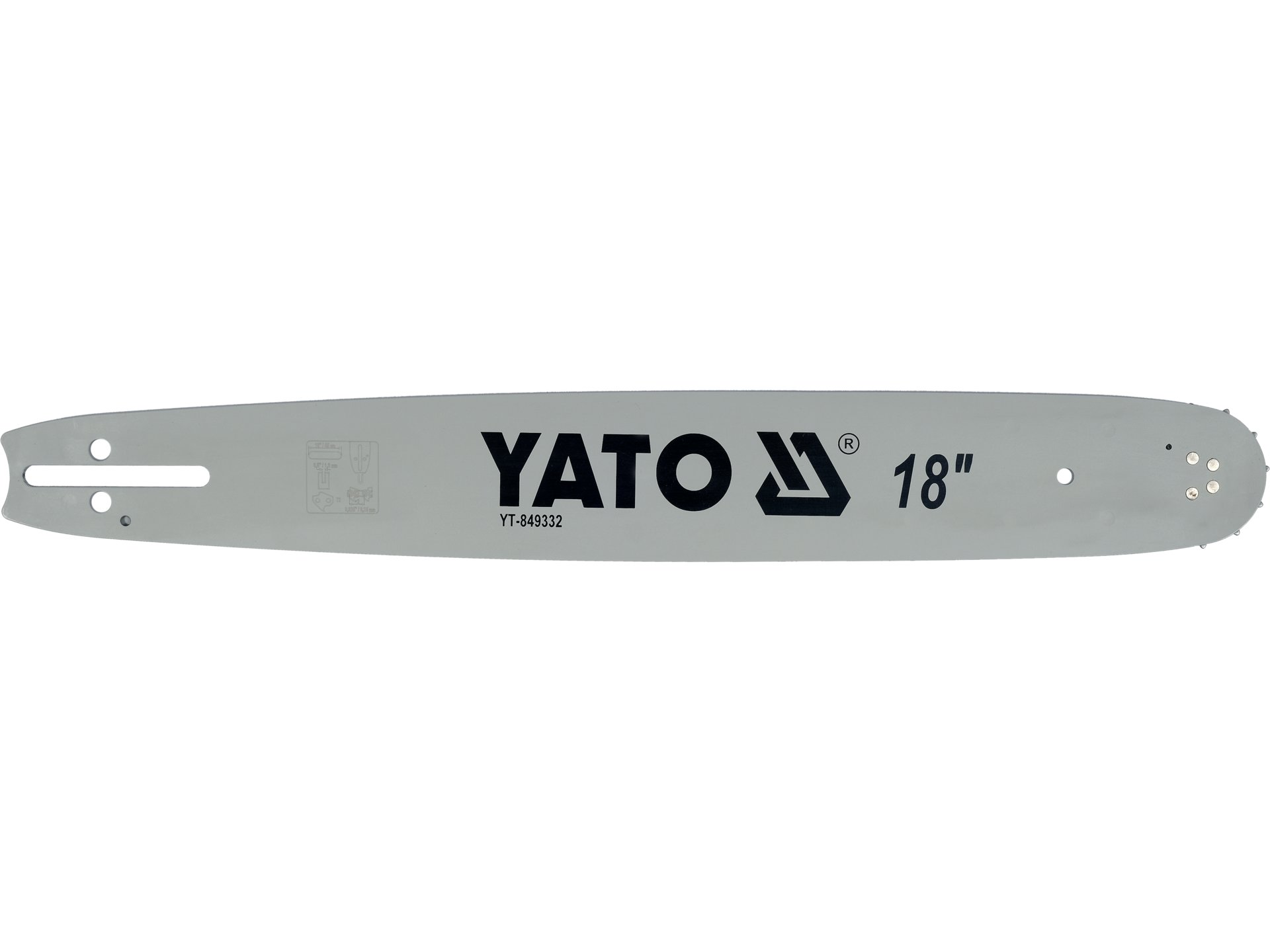 Prowadnica do pilarek YATO 18 cali 450mm 0.325 72 ogniwa stal 65mn u YT-849332