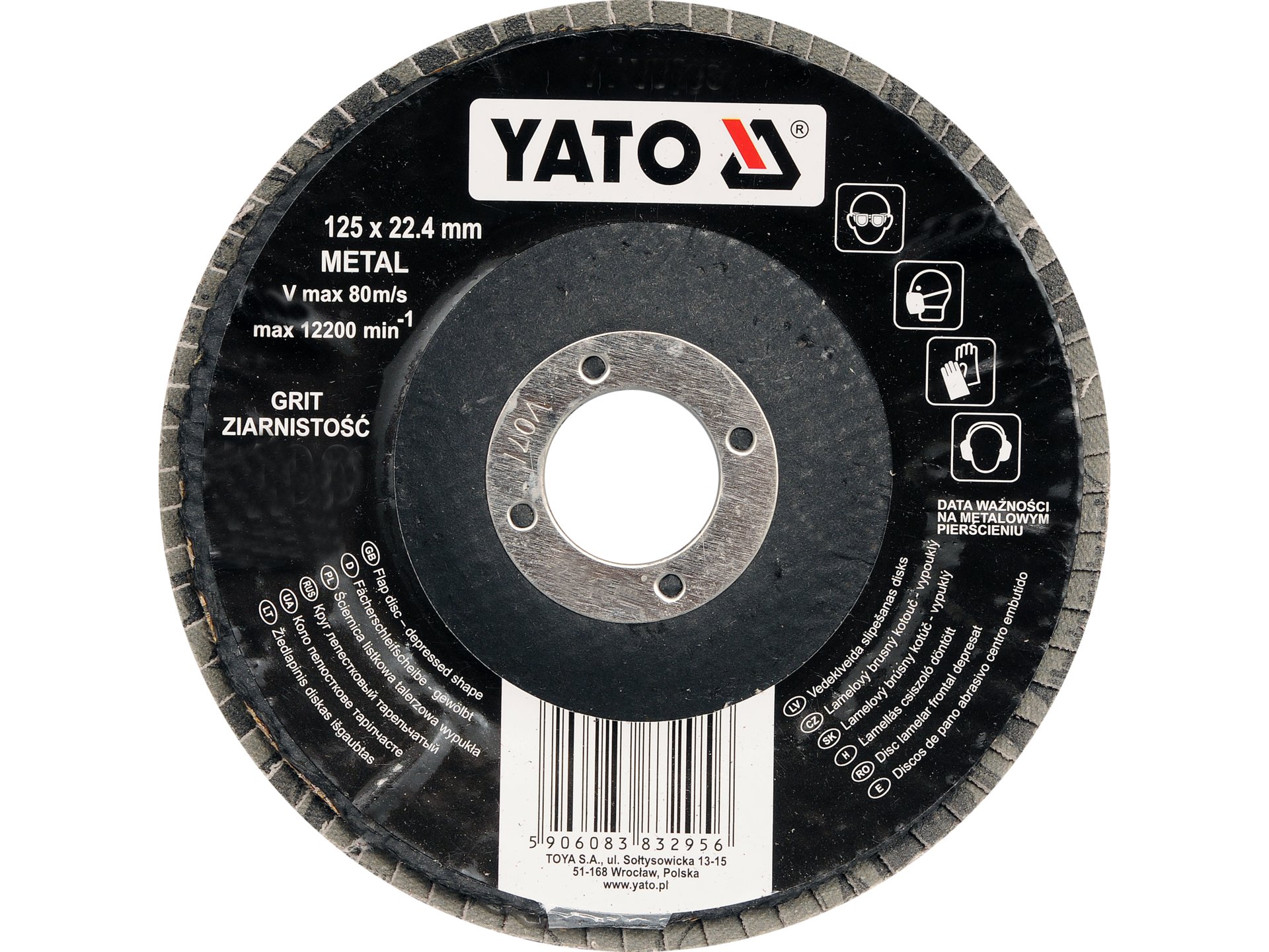 Ściernica listkowa wypukła YATO 125mm P36 do metalu drewna tworzyw YT-83291