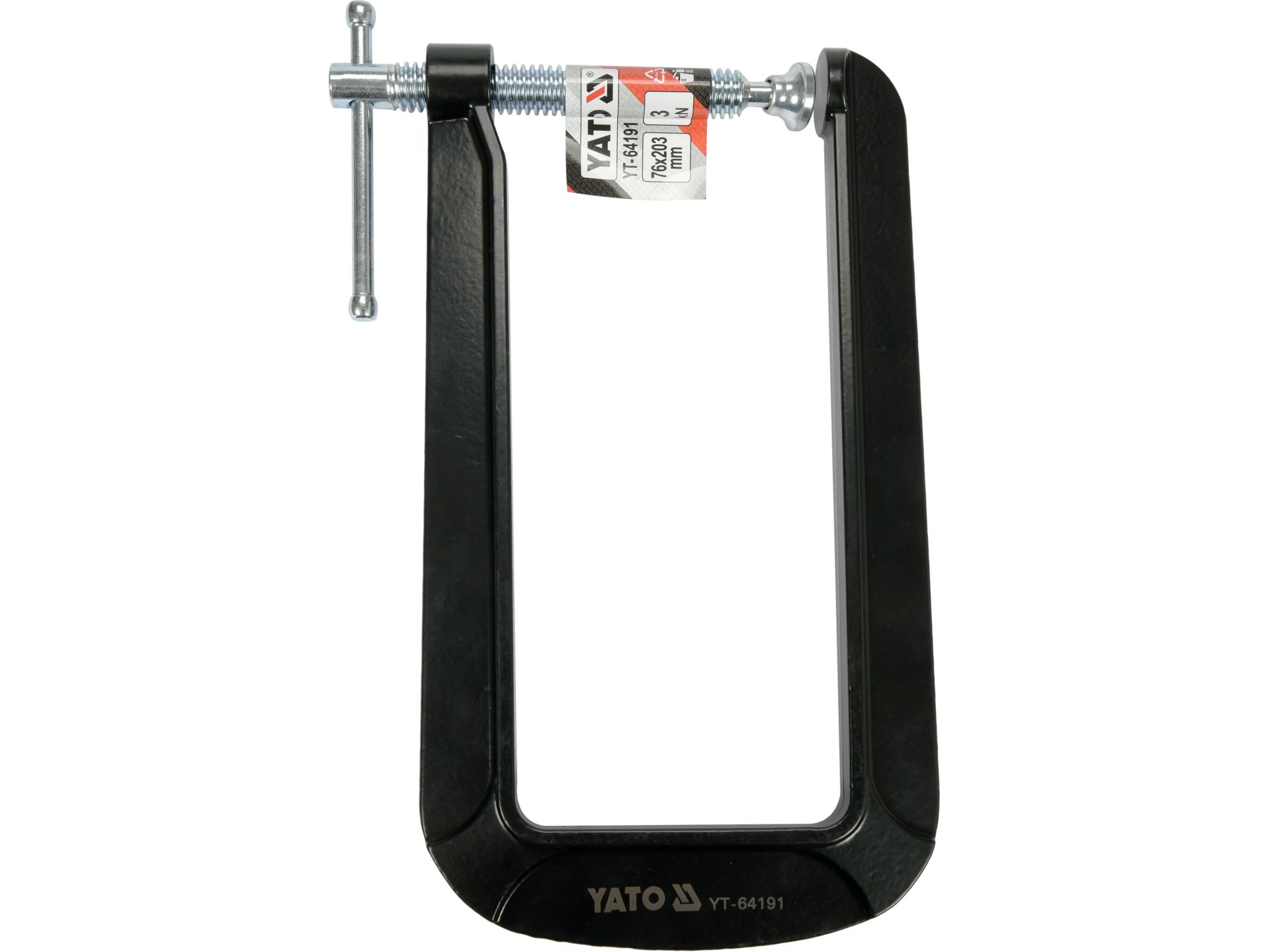 Ścisk c YATO głęboki 76x203mm stolarski z żeliwa ciągliwego YT-64191