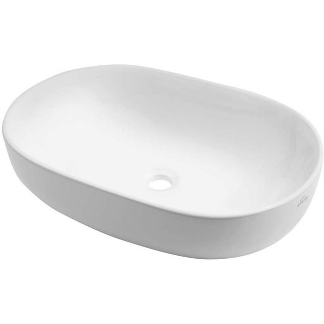 INVENA Umywalka nablatowa KORFU owalna biała CE-34-001-C