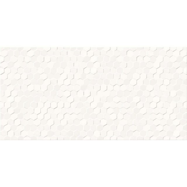 Płytka ścienna ALTERIO white small hexa structure satin 8mm 29,8x59,8