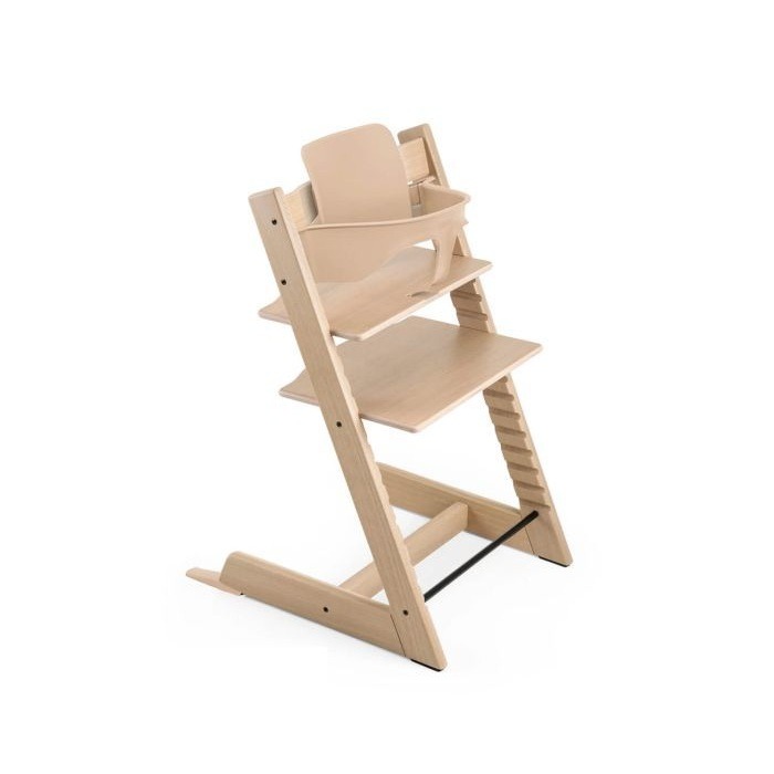 Stokke Tripp Trapp z Baby Set - rosnące krzesełko do karmienia + barierka z oparciem -Oak Natural (drewno dębowe)