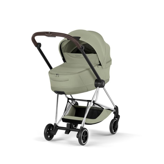 Cybex Mios 5.0 Style - wózek głęboko-spacerowy 2w1-Sage Green-Chrome (with Brown leather)