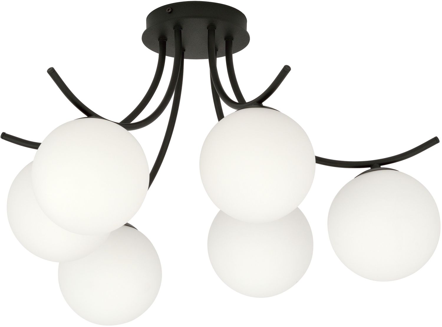 Darmowa Dostawa - Lampa podsufitowa 6x10 W czarna-opal Emibig Boston 11096