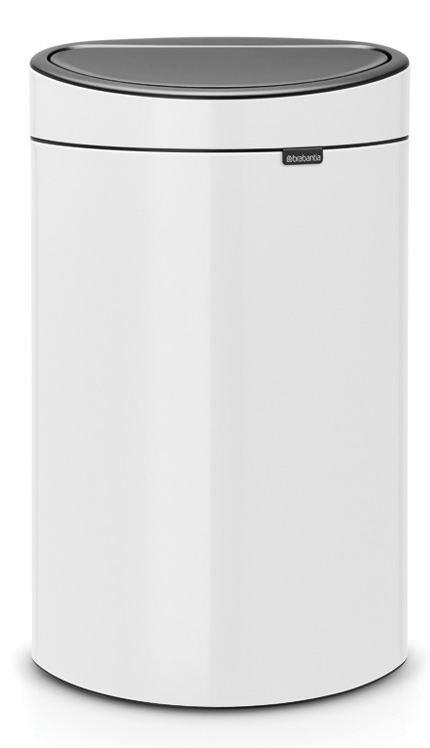 Darmowa Dostawa - Kosz na śmieci 40 l biały Brabantia Touch Bin 114984