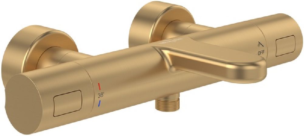 Darmowa Dostawa - Bateria wannowo-prysznicowa ścienna z termostatem złota Villeroy & Boch Universal Taps & Fittings TVT00000100076