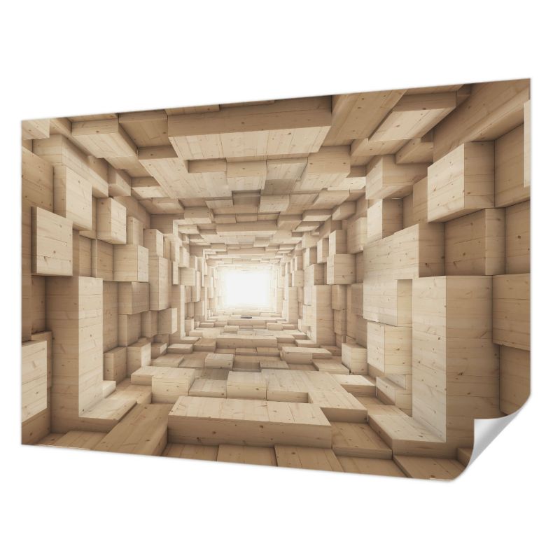Tapeta Tulup 152x104 cm Samoprzylepna Drewniany tunel dla miłośników nowoczesnego designu 1 szt.