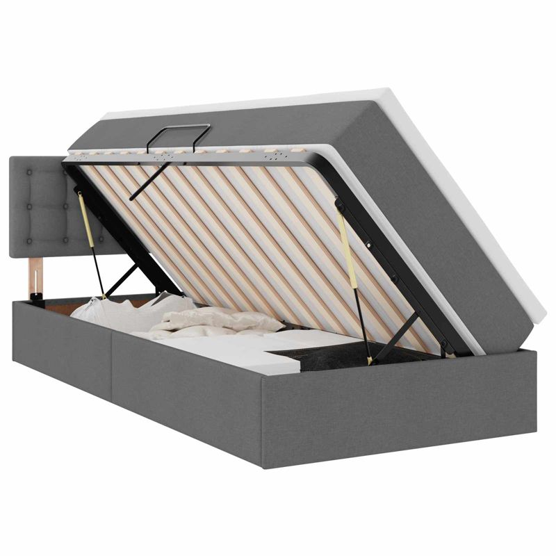 Łóżko Kontynentalne WaszeMeble z Materacem 90x190 cm Szare WM-3370609 1 szt.