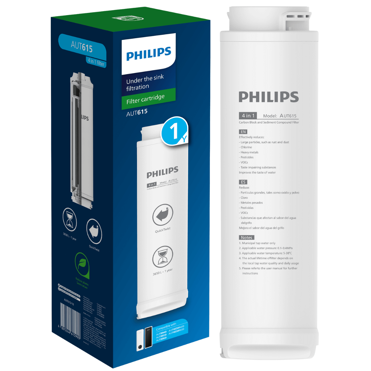 Wkład wymienny 4w1 PHILIPS AUT615/10 do filtra AUT8940, AUT4030R400, AUT4030R600.