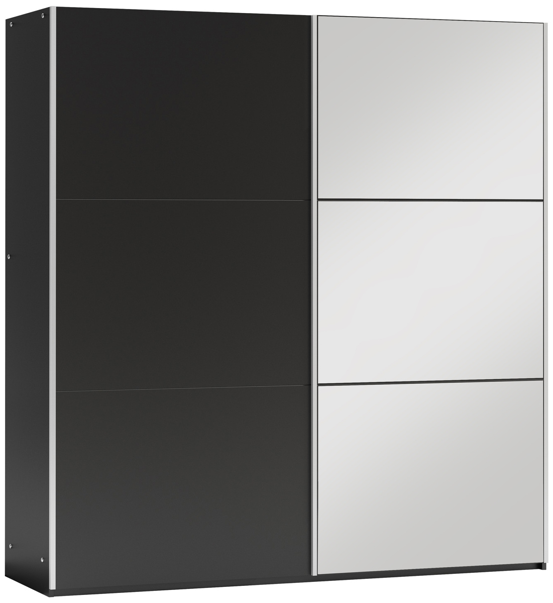 Czarna dwudrzwiowa szafa przesuwna z lustrem 150 cm VASCO