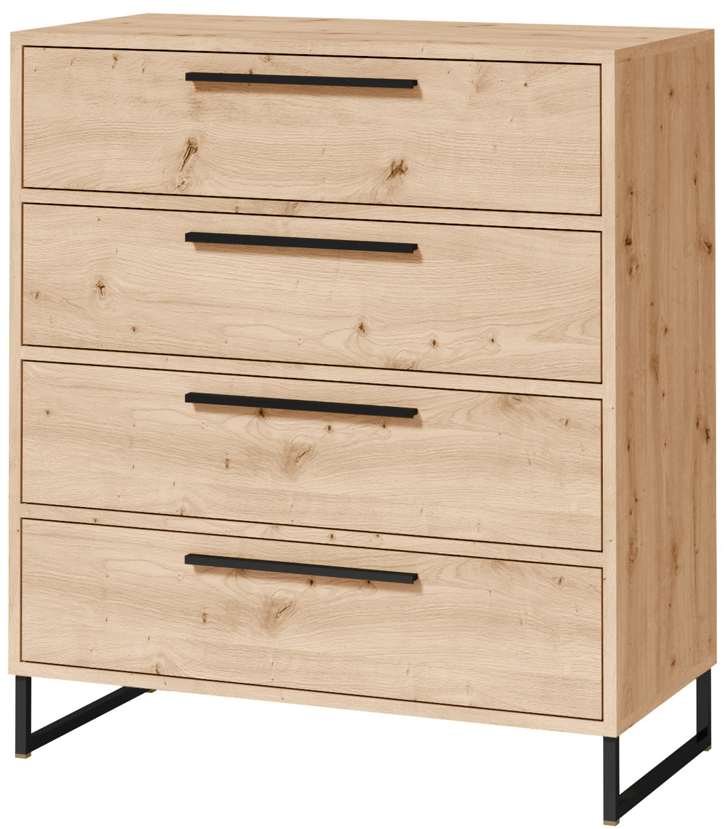 Komoda z szufladami 80 cm na nóżkach do salonu ALESSA dąb artisan