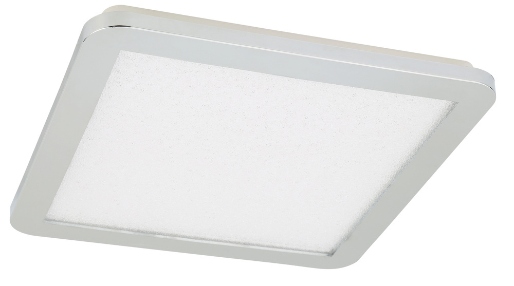 Biały plafon LED 40 cm do łazienki z funkcją ściemniania NEXIT chrom
