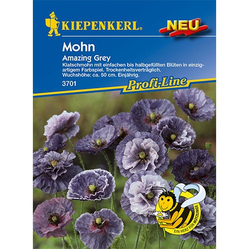 1 szt, Mak Amazing Grey Kiepenkerl - Nasiona: Ilość w opakowaniu: 1 opak