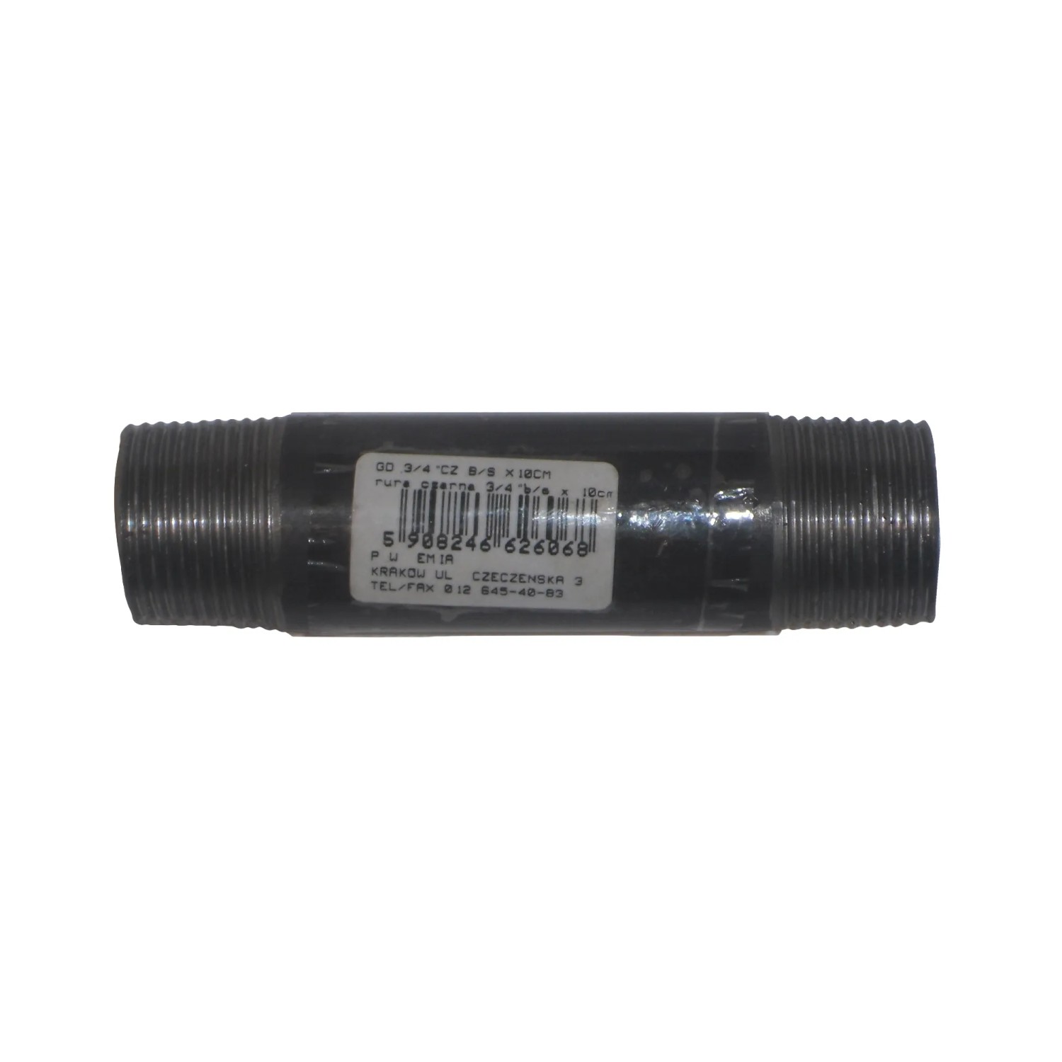 Emia Rura bez szwu czarna 3/4" 10 cm