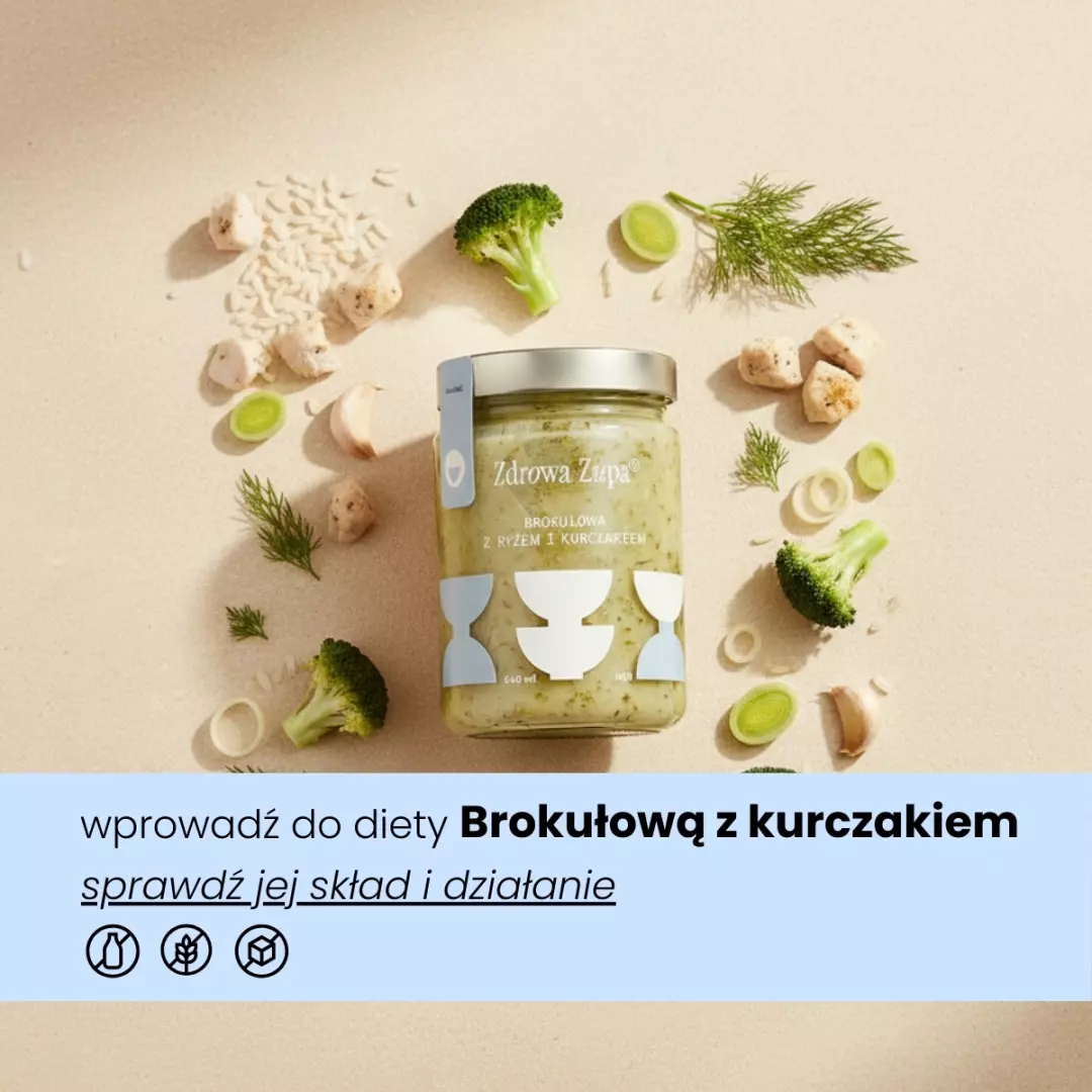 Brokułowa z ryżem i kurczakiem