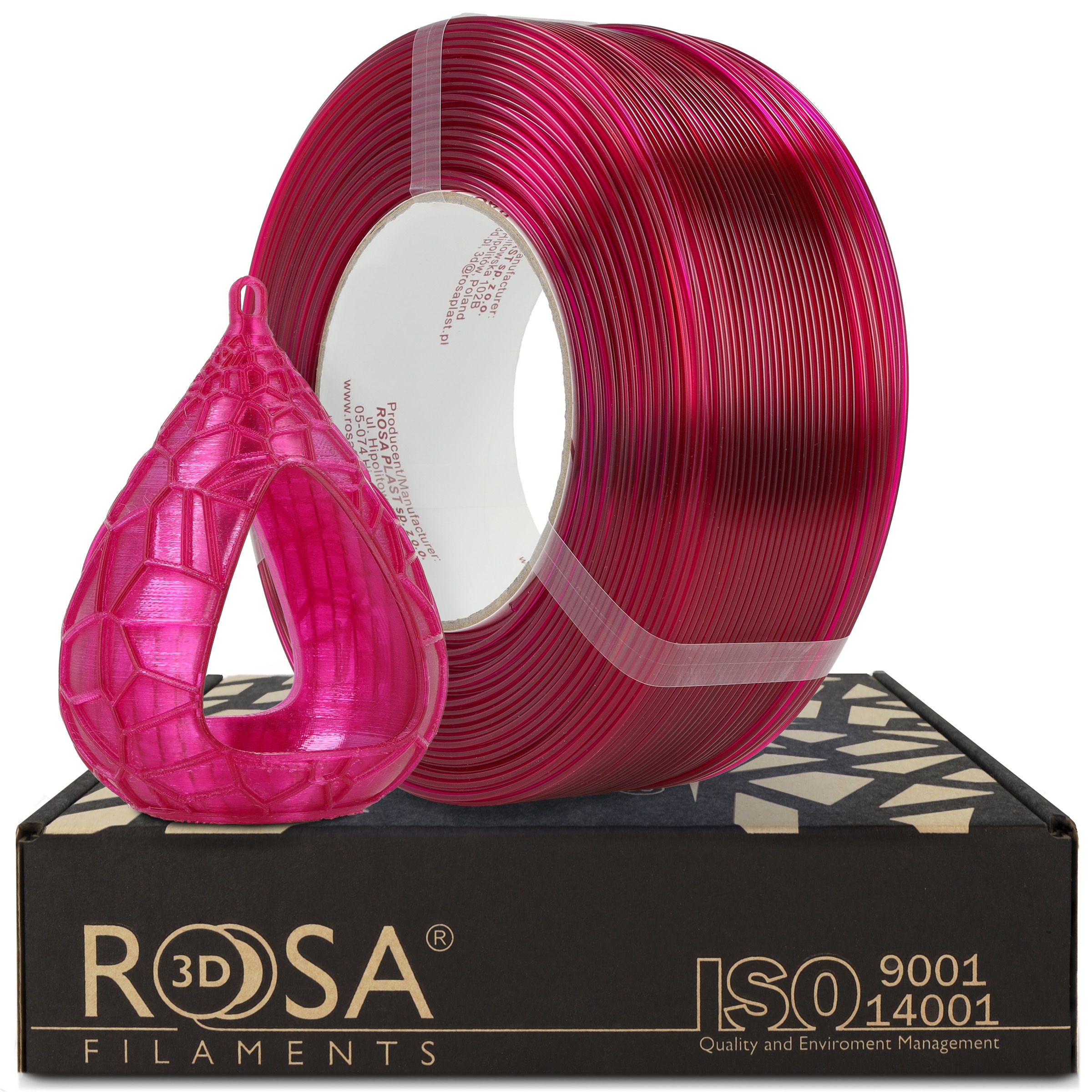FILAMENT 3D ReFill PET-G Standard HS Pink Transparent (Refill 1kg / 1.75mm)